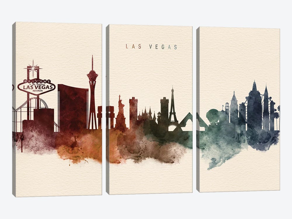 Las Vegas Desert Skyline by WallDecorAddict 3-piece Canvas Print