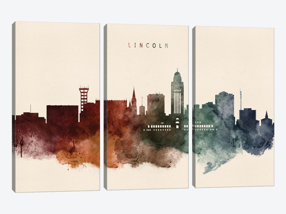 Lincoln Desert Skyline by WallDecorAddict 3-piece Canvas Print