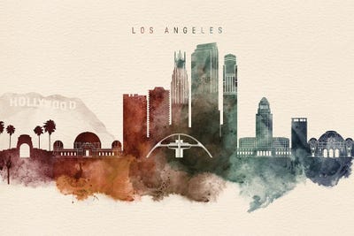 Los Angeles Desert Skyline by WallDecorAddict art print
