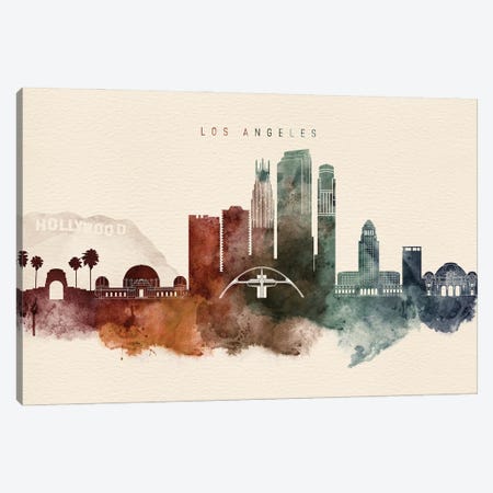 Los Angeles Desert Skyline Canvas Print #WDA2411} by WallDecorAddict Art Print