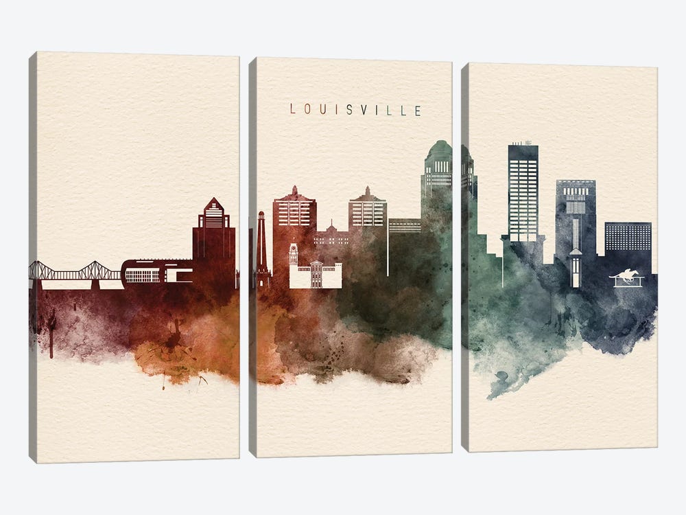 Louisville Desert Skyline by WallDecorAddict 3-piece Canvas Art