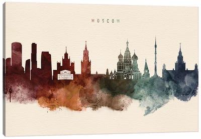 Moscow Desert Skyline Canvas Art Print - Russia Art