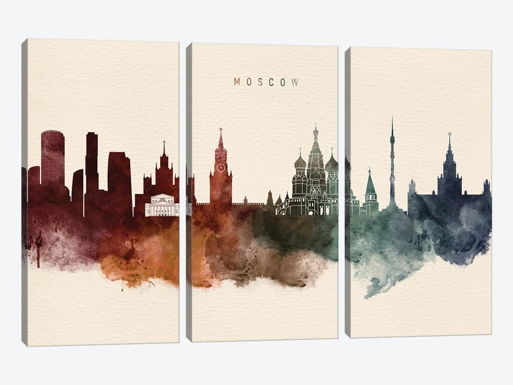 Moscow Desert Skyline by WallDecorAddict 3-piece Canvas Artwork