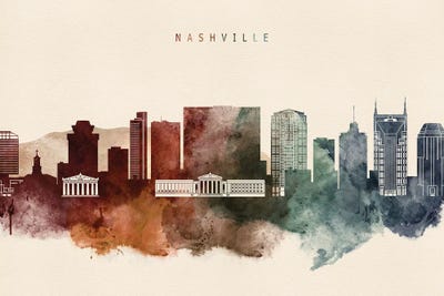 Nashville Desert Skyline by WallDecorAddict canvas print