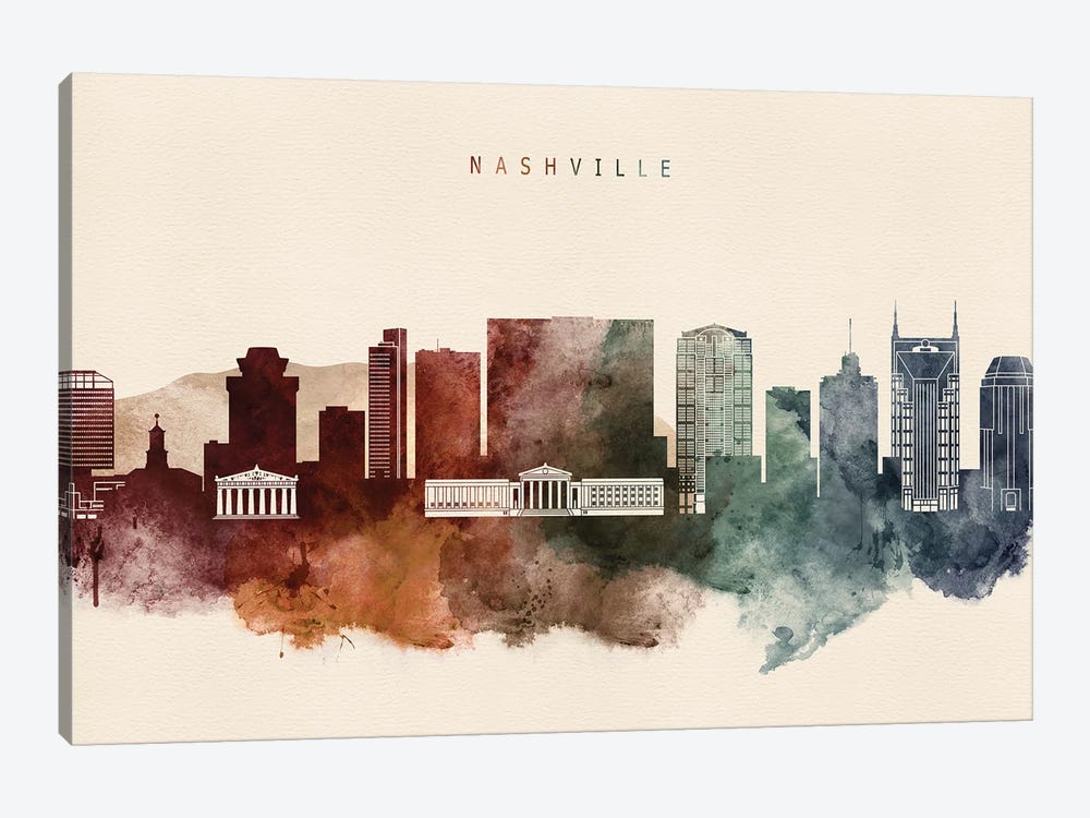 Nashville Desert Skyline by WallDecorAddict 1-piece Canvas Print