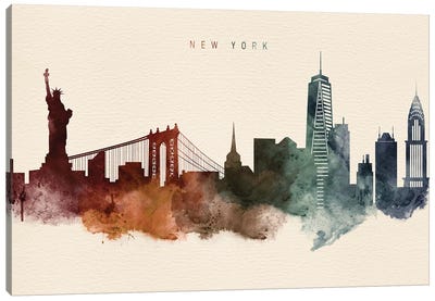 New York Desert Skyline Canvas Art Print - Statue of Liberty Art