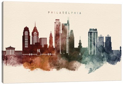 Philadelphia Desert Skyline Canvas Art Print - Philadelphia Skylines