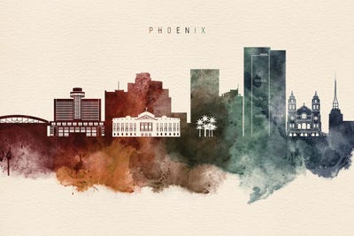 Phoenix Desert Skyline by WallDecorAddict art print