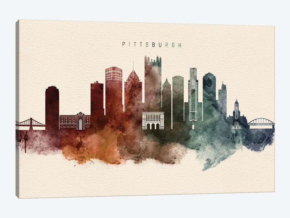 Pittsburgh Desert Skyline by WallDecorAddict 1-piece Canvas Wall Art