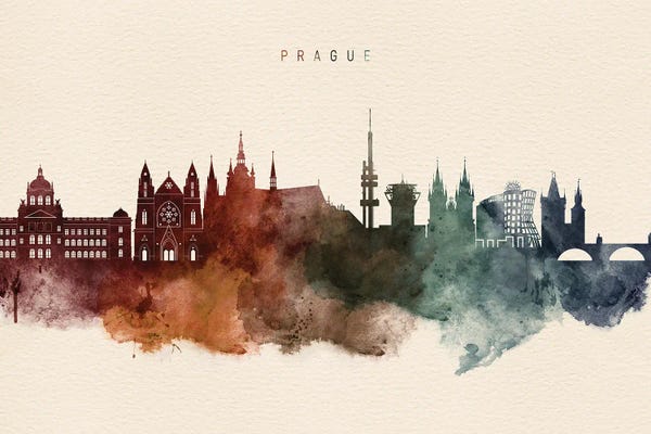 Czech Republic: Prague Desert Skyline by WallDecorAddict