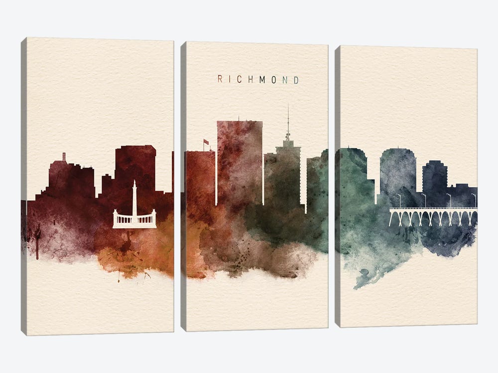 Richmond Desert Skyline by WallDecorAddict 3-piece Art Print