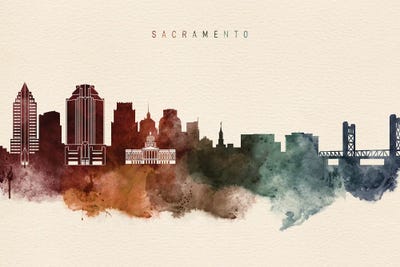 Sacramento Desert Skyline by WallDecorAddict canvas print