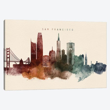 San Francisco Desert Skyline Canvas Print #WDA2446} by WallDecorAddict Art Print