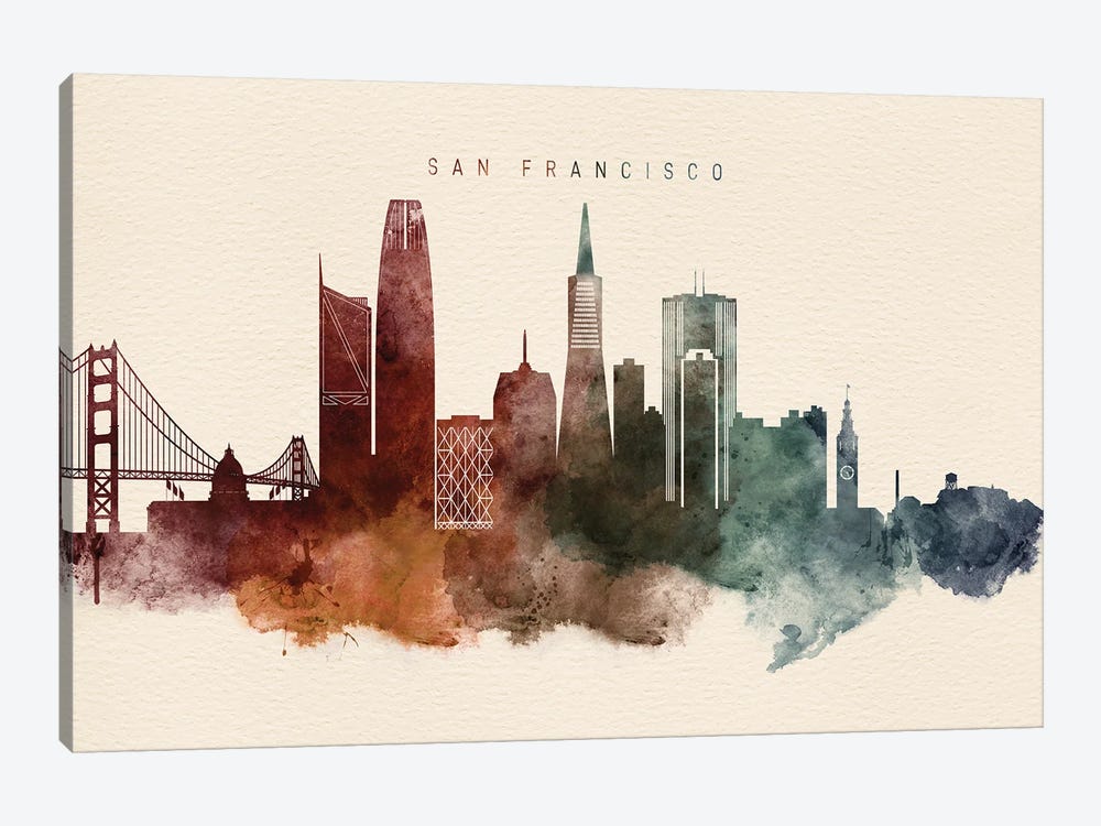 San Francisco Desert Skyline by WallDecorAddict 1-piece Canvas Print