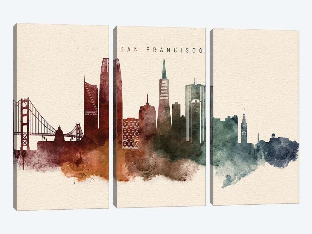 San Francisco Desert Skyline by WallDecorAddict 3-piece Art Print