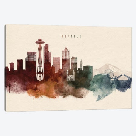Seattle Desert Skyline Canvas Print #WDA2448} by WallDecorAddict Canvas Art