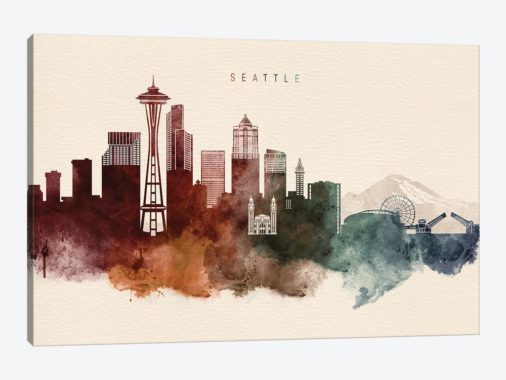 Seattle Desert Skyline by WallDecorAddict 1-piece Art Print