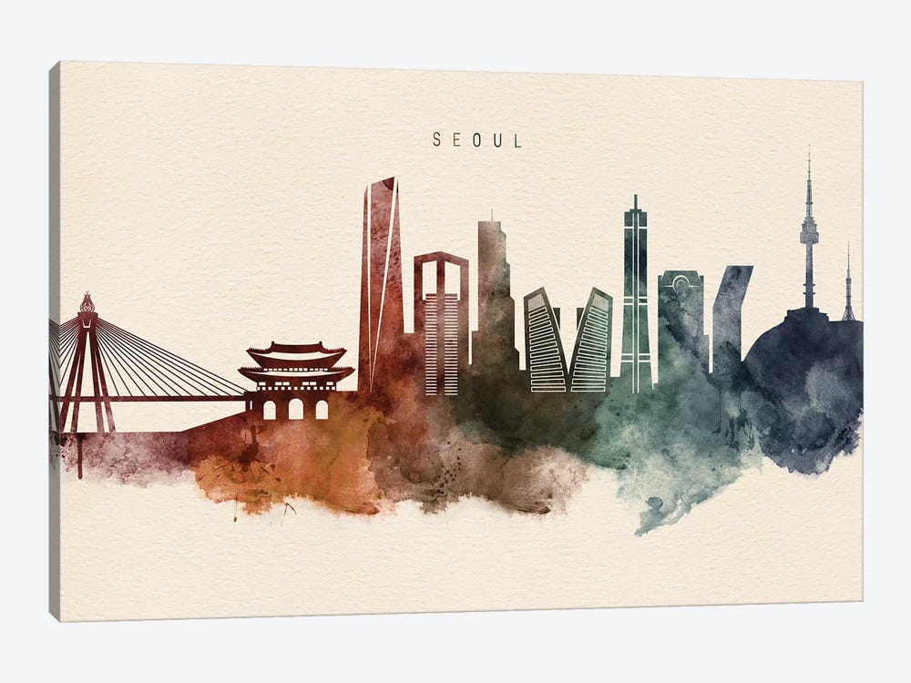 Seoul Desert Skyline by WallDecorAddict 1-piece Canvas Artwork