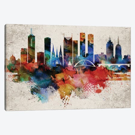 Melbourne Abstract Canvas Print #WDA244} by WallDecorAddict Canvas Artwork