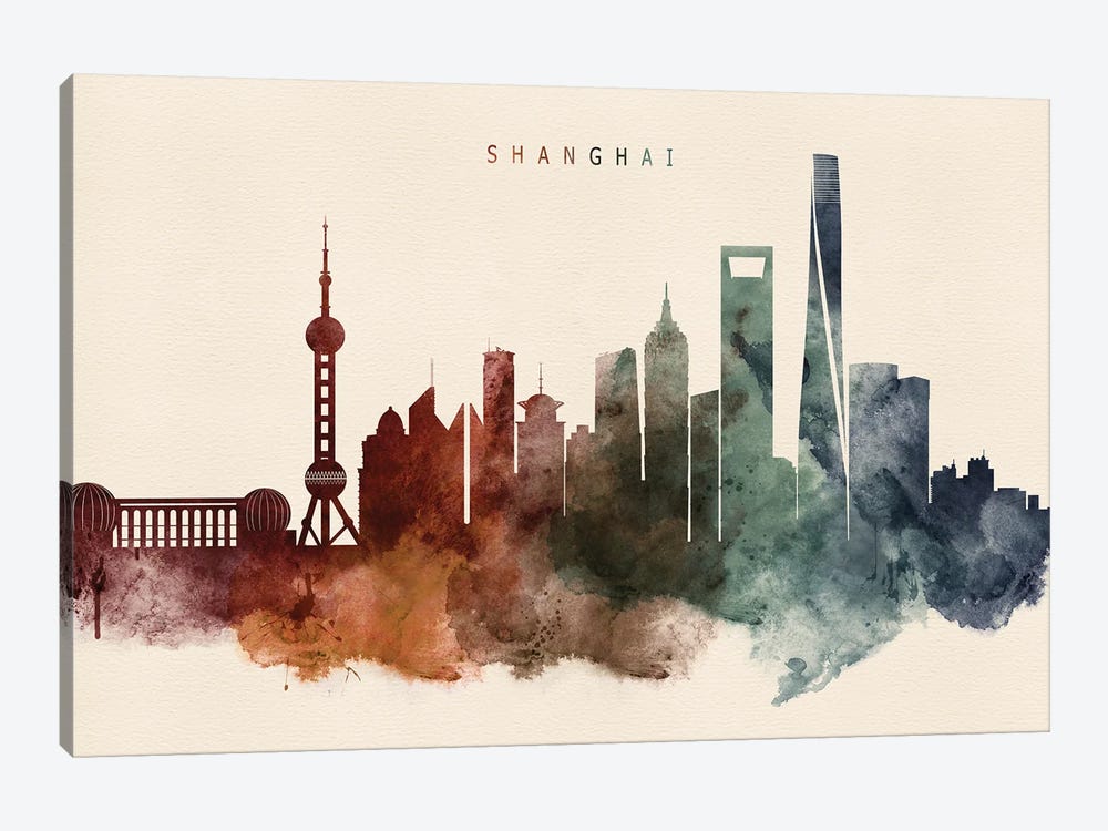 Shanghai Desert Skyline by WallDecorAddict 1-piece Canvas Art