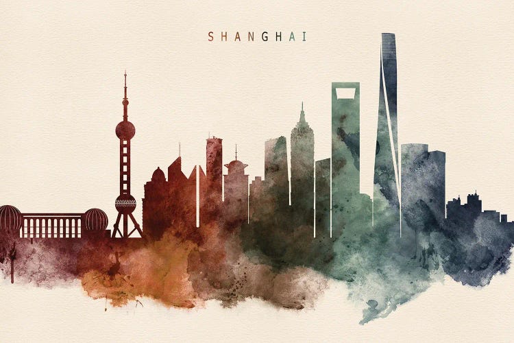 Shanghai Desert Skyline by WallDecorAddict wall art