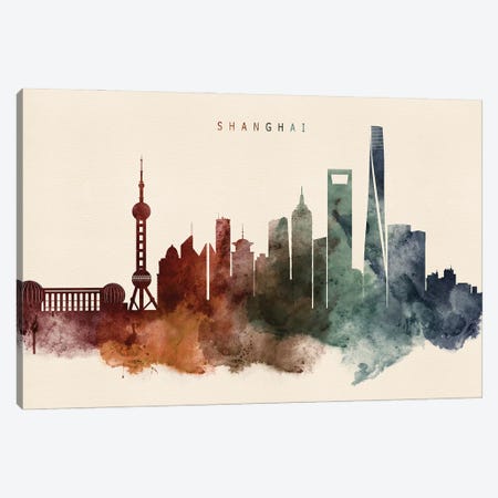 Shanghai Desert Skyline Canvas Print #WDA2450} by WallDecorAddict Canvas Print