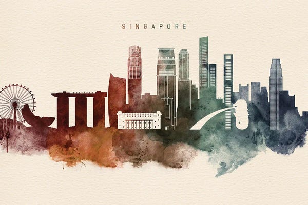 Singapore: Singapore Desert Skyline by WallDecorAddict