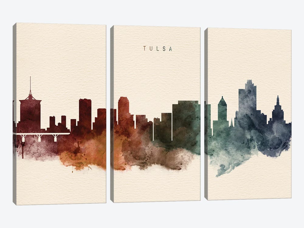 Tulsa Desert Skyline by WallDecorAddict 3-piece Art Print