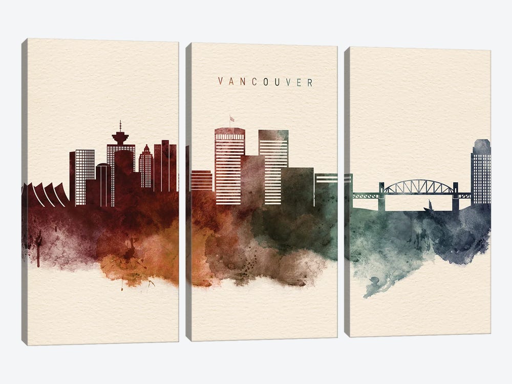 Vancouver Desert Skyline by WallDecorAddict 3-piece Canvas Print