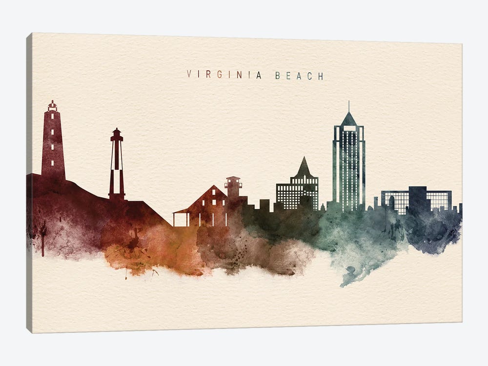 Virginia Beach Desert Skyline by WallDecorAddict 1-piece Canvas Art Print