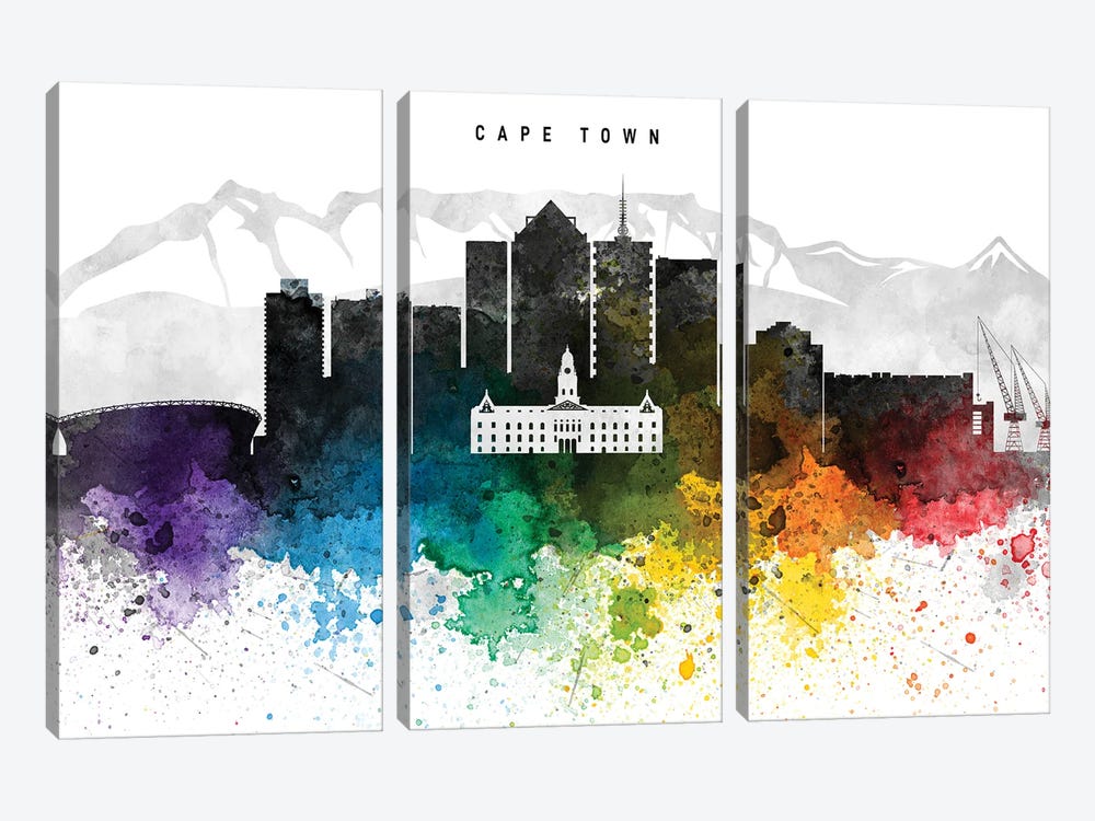 Cape Skyline Rainbow Style by WallDecorAddict 3-piece Canvas Art Print