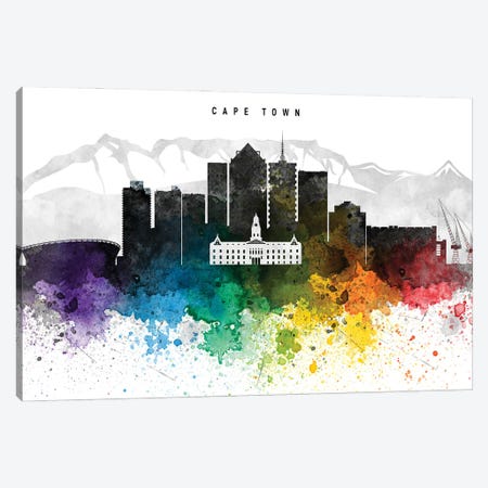 Cape Skyline Rainbow Style Canvas Print #WDA2480} by WallDecorAddict Canvas Artwork