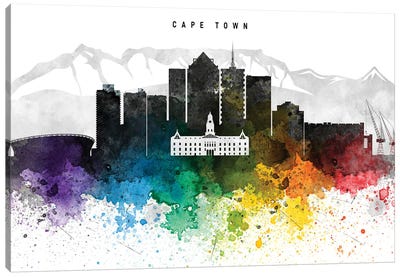 Cape Skyline Rainbow Style Canvas Art Print - Cape Town