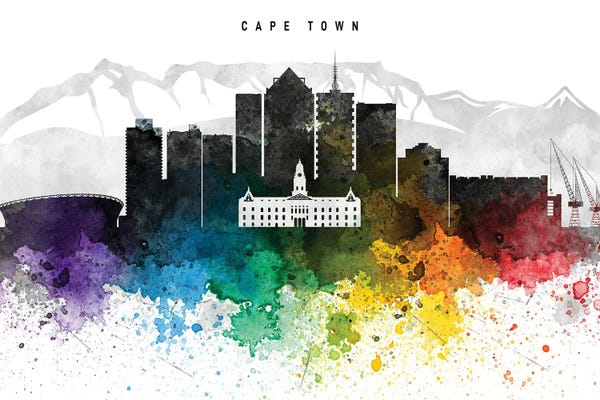 South Africa: Cape Skyline Rainbow Style by WallDecorAddict