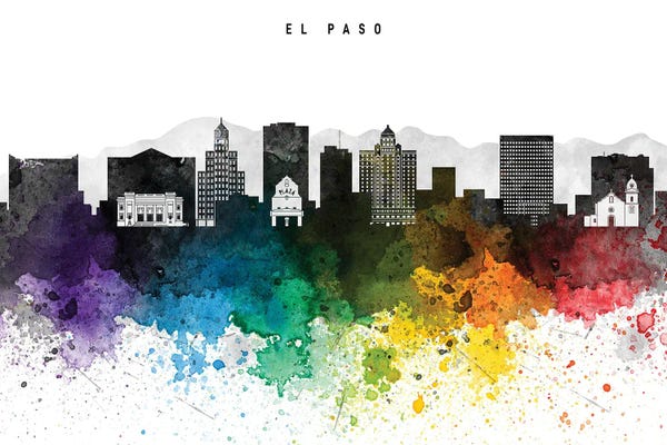 El Paso: El Paso Skyline Rainbow Style by WallDecorAddict