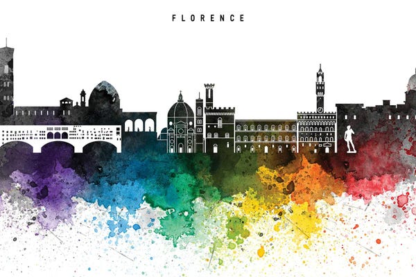 Florence: Florence Skyline Rainbow Style by WallDecorAddict