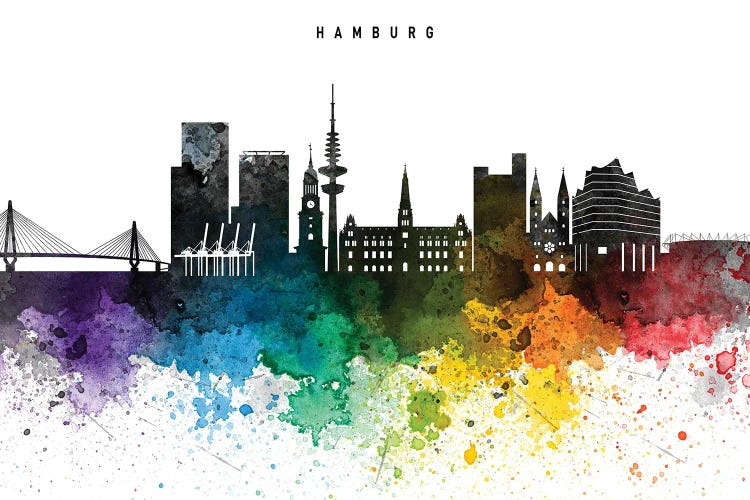 Hamburg Skyline Rainbow Style