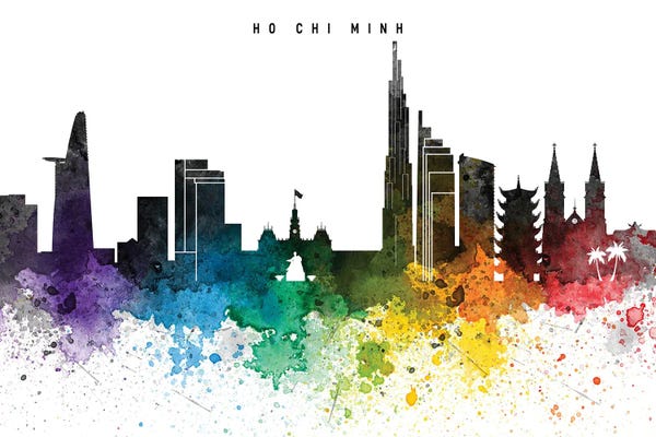 Vietnam: Ho Chi Skyline Rainbow Style by WallDecorAddict