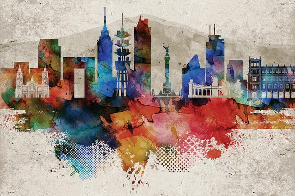 Mexico: Mexico City Abstract by WallDecorAddict