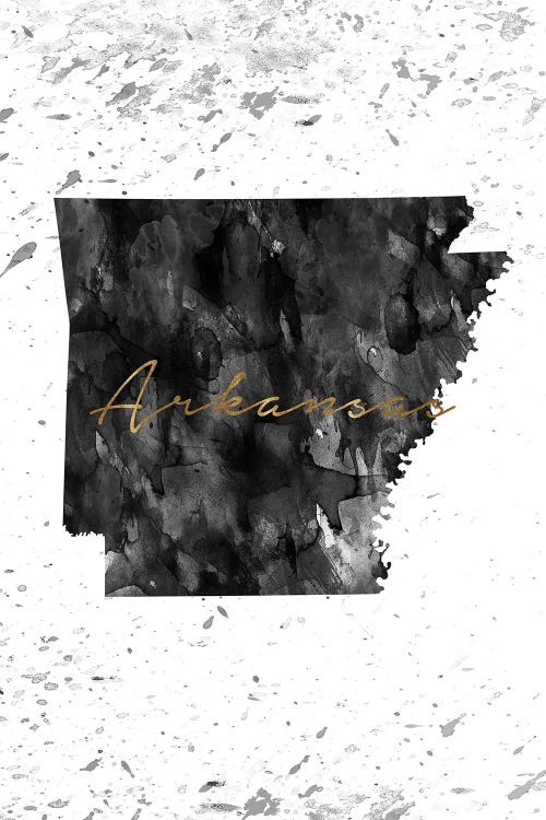 Arkansas Black And White Gold by WallDecorAddict wall art