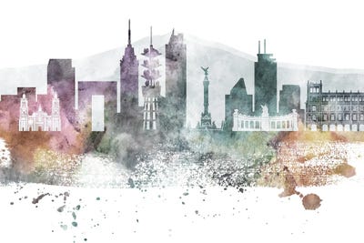 Mexico City Pastel Skylines by WallDecorAddict multi panel art