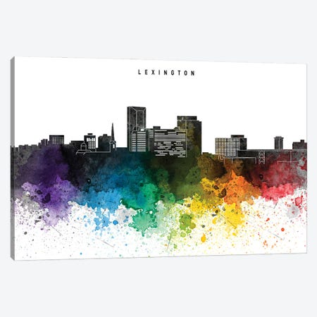 Lexington Skyline, Rainbow Style Canvas Print #WDA2510} by WallDecorAddict Canvas Wall Art