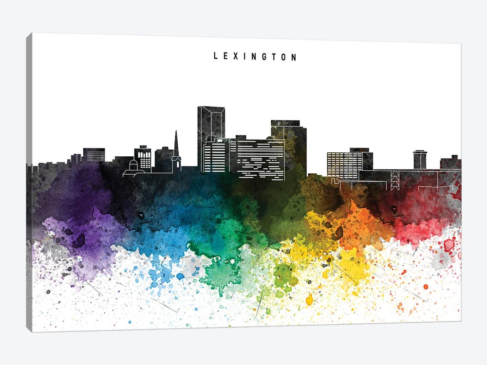 Lexington Skyline, Rainbow Style by WallDecorAddict 1-piece Canvas Art Print