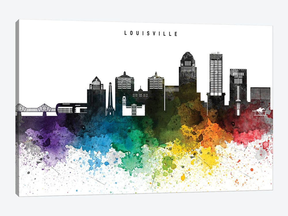 Louisville Skyline, Rainbow Style by WallDecorAddict 1-piece Canvas Artwork