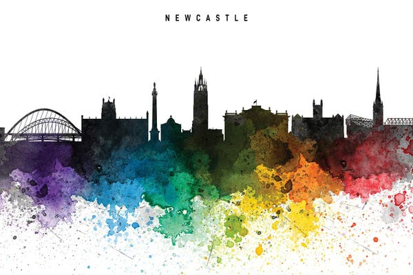 Newcastle: Newcastle Skyline, Rainbow Style by WallDecorAddict