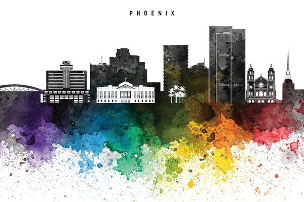 Phoenix: Phoenix Skyline, Rainbow Style by WallDecorAddict