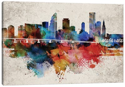 Miami Abstract Canvas Art Print - Miami Skylines