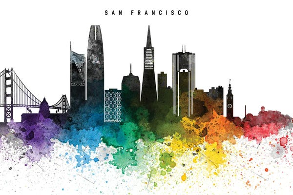 San Francisco Skylines: San Francisco Skyline, Rainbow Style by WallDecorAddict