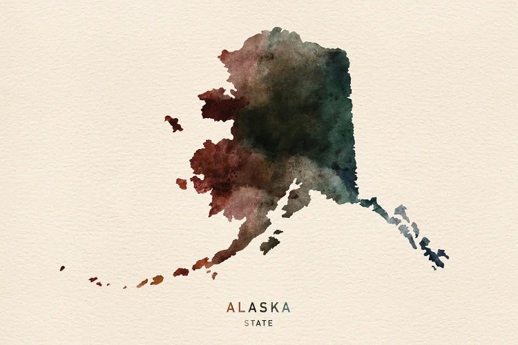 Alaska State Map Desert Style