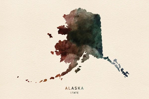 Alaska: Alaska State Map Desert Style by WallDecorAddict
